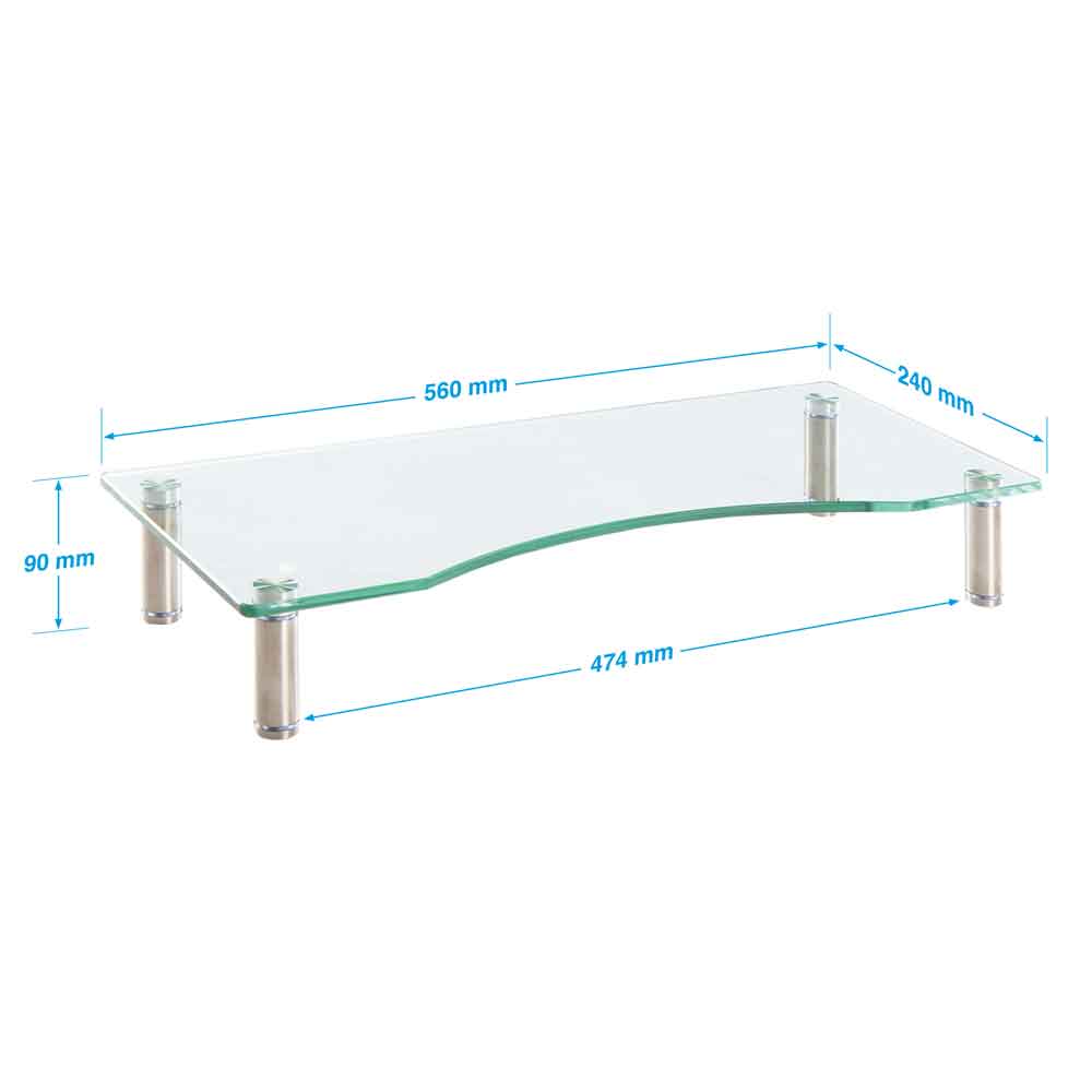 Sorella Clear Glass Monitor Stand Riser