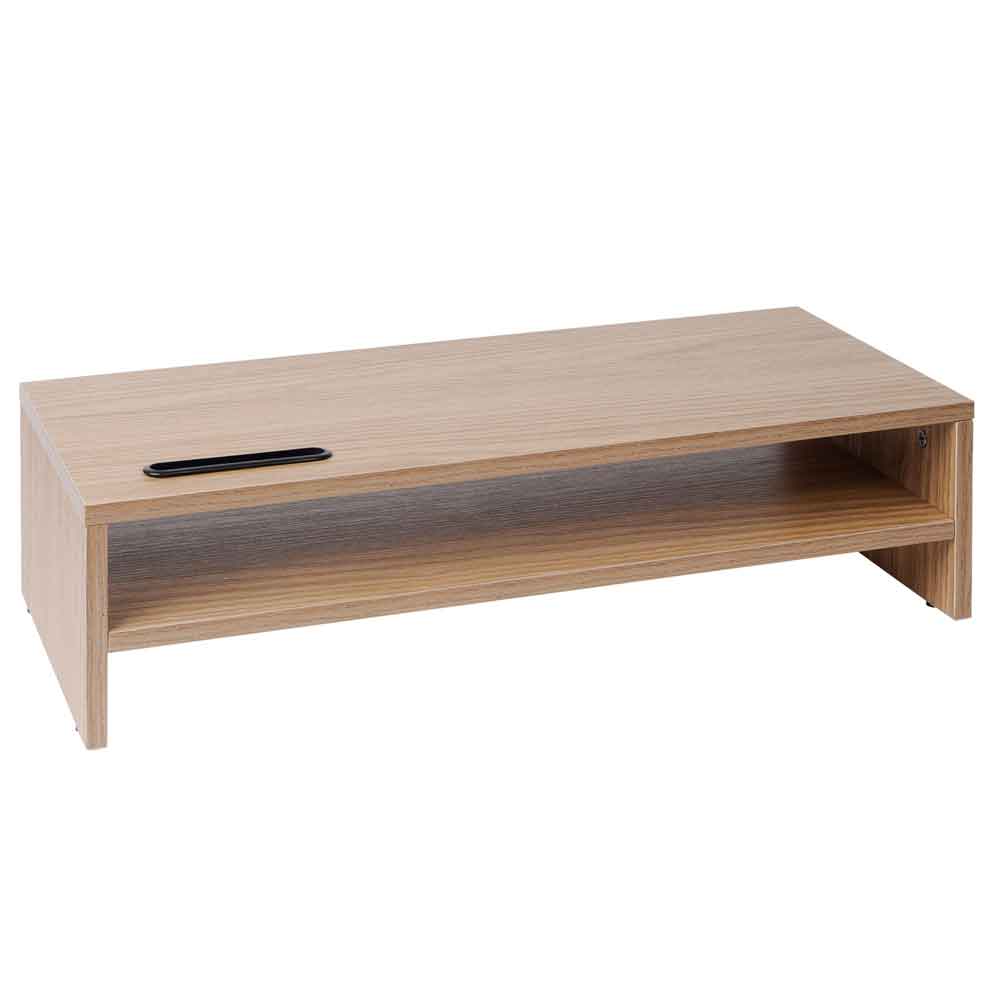 Sorella Wooden Monitor Stand Riser with 2 Shelf in Oak