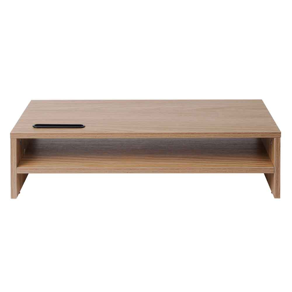 Sorella Wooden Monitor Stand Riser with 2 Shelf in Oak