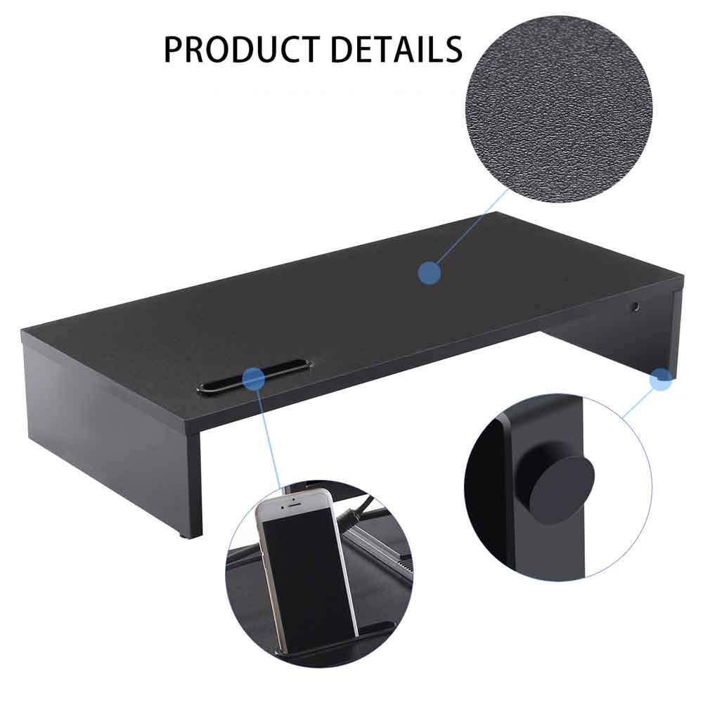 Sorella Wooden Monitor Stand Riser in Black