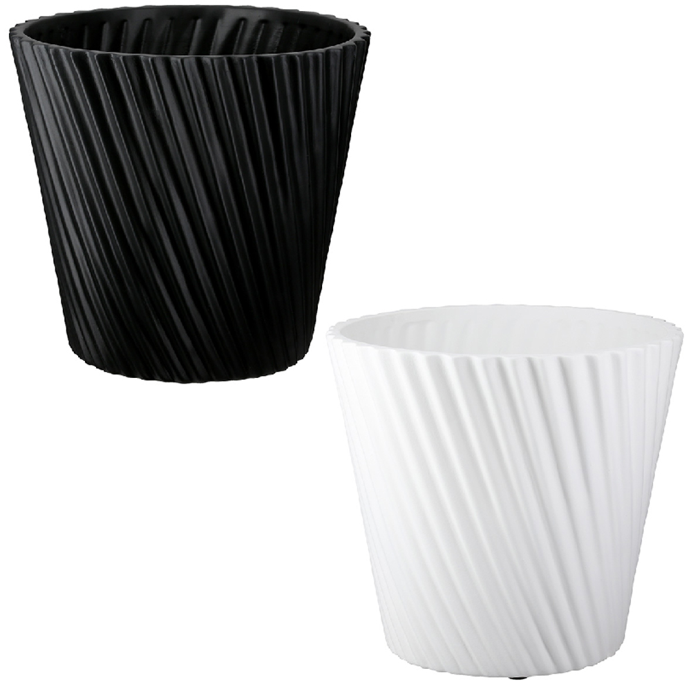 Sorelli Ceramic Conical Set of 2 Flower Vase In Black And White