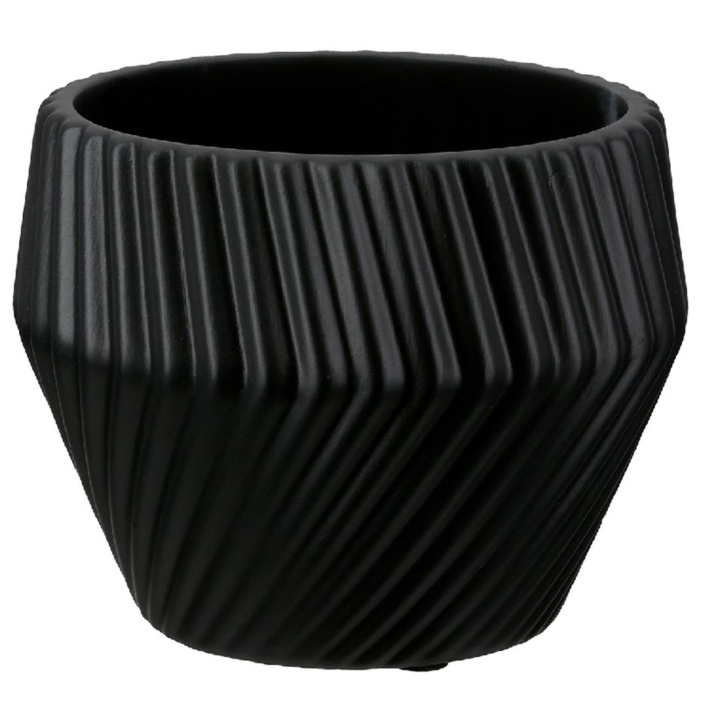 Sorelli Ceramic Round Set of 2 Flower Vase In Black And White