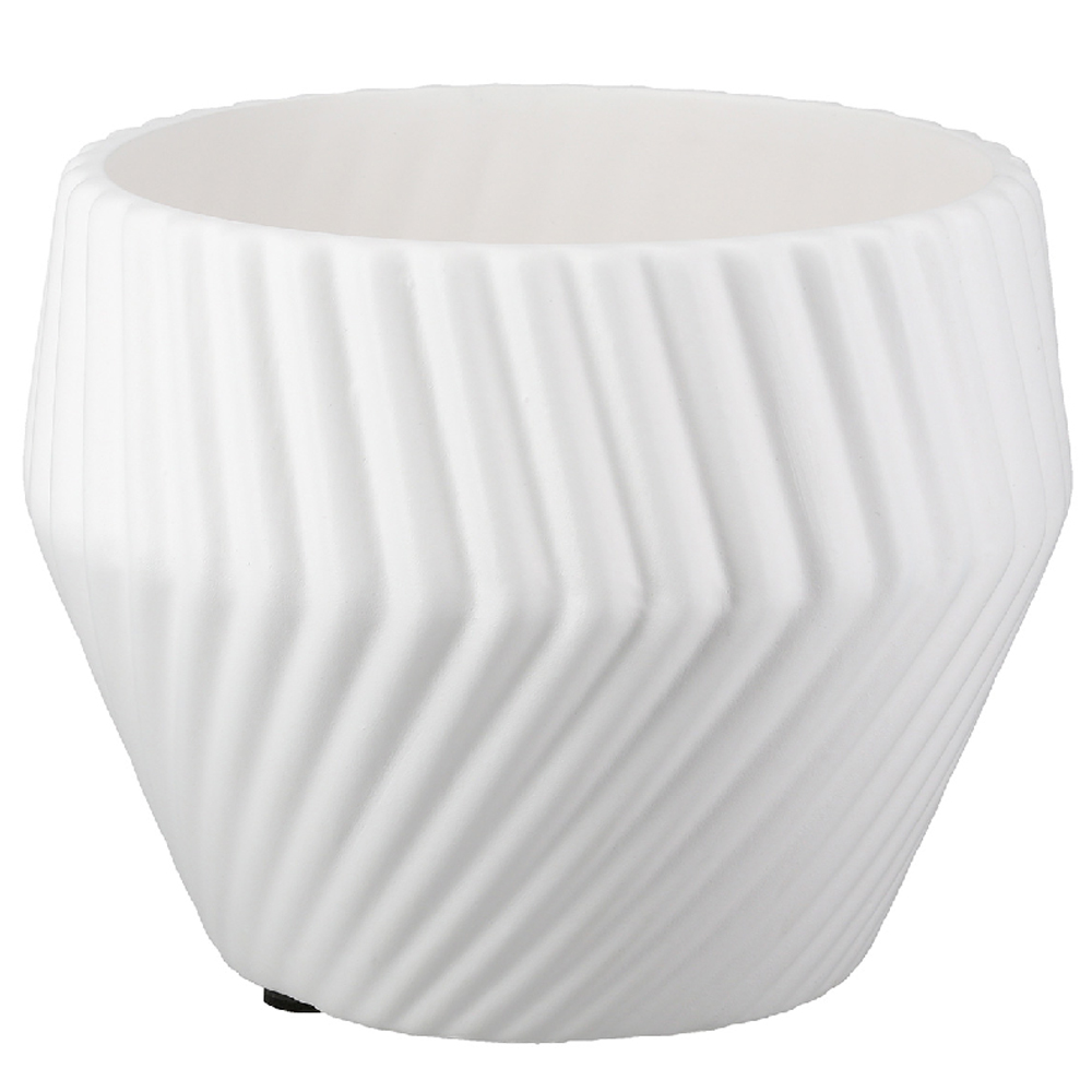 Sorelli Ceramic Round Set of 2 Flower Vase In Black And White
