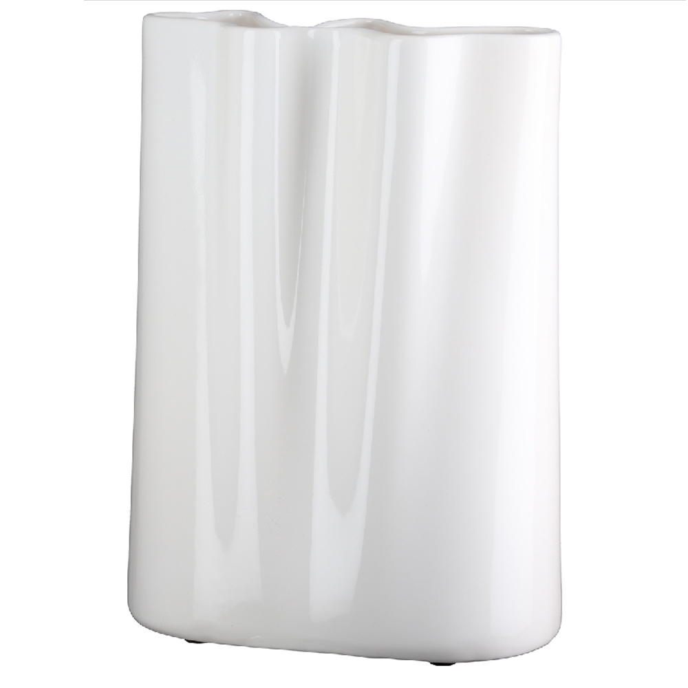 Sorelli Medium Ceramics Flower Vase In White