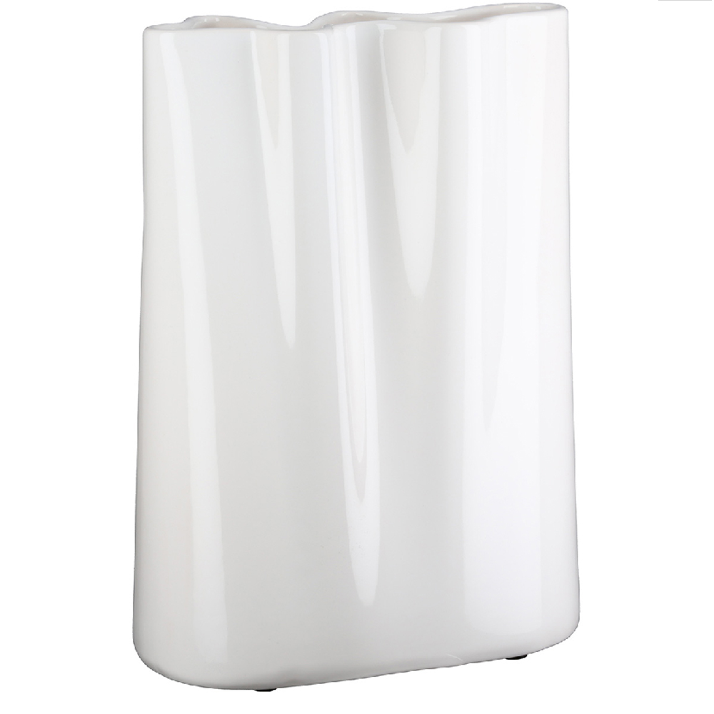 Sorelli Medium Ceramics Flower Vase In White