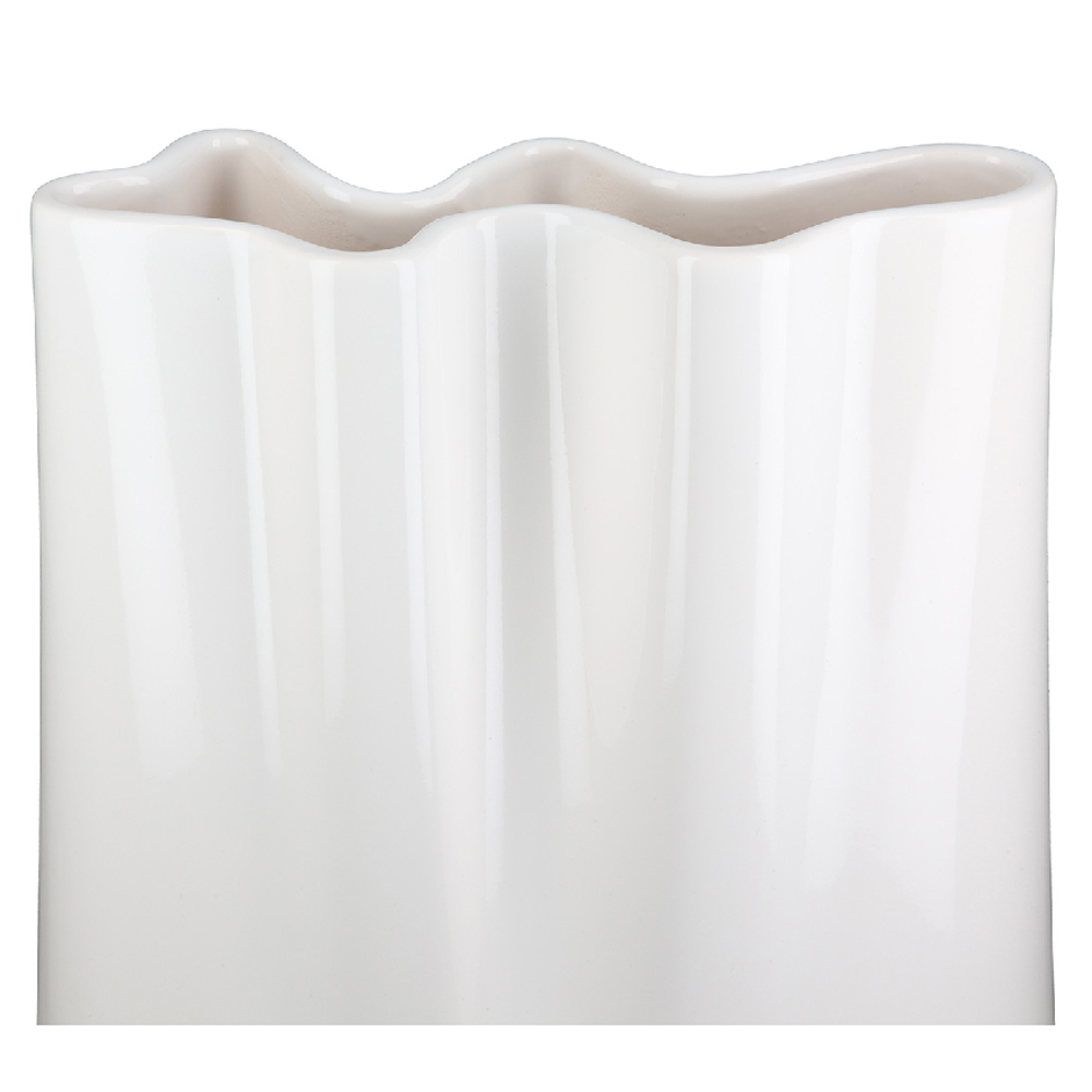 Sorelli Medium Ceramics Flower Vase In White