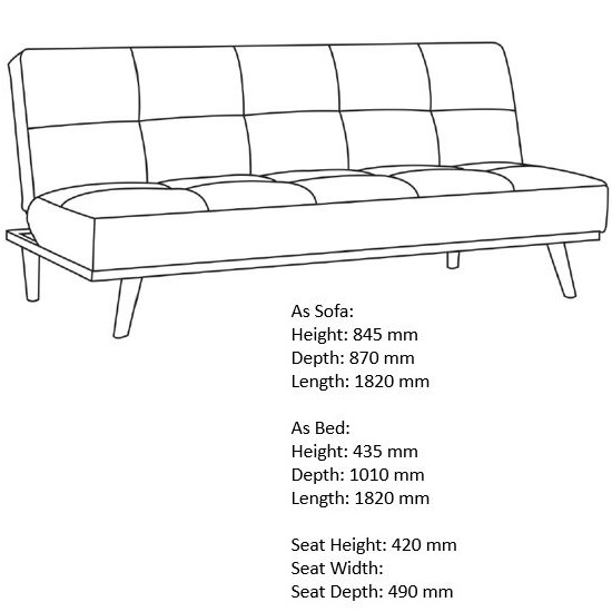 Soren Fabric Sofa Bed In Grey With Wooden Legs_4