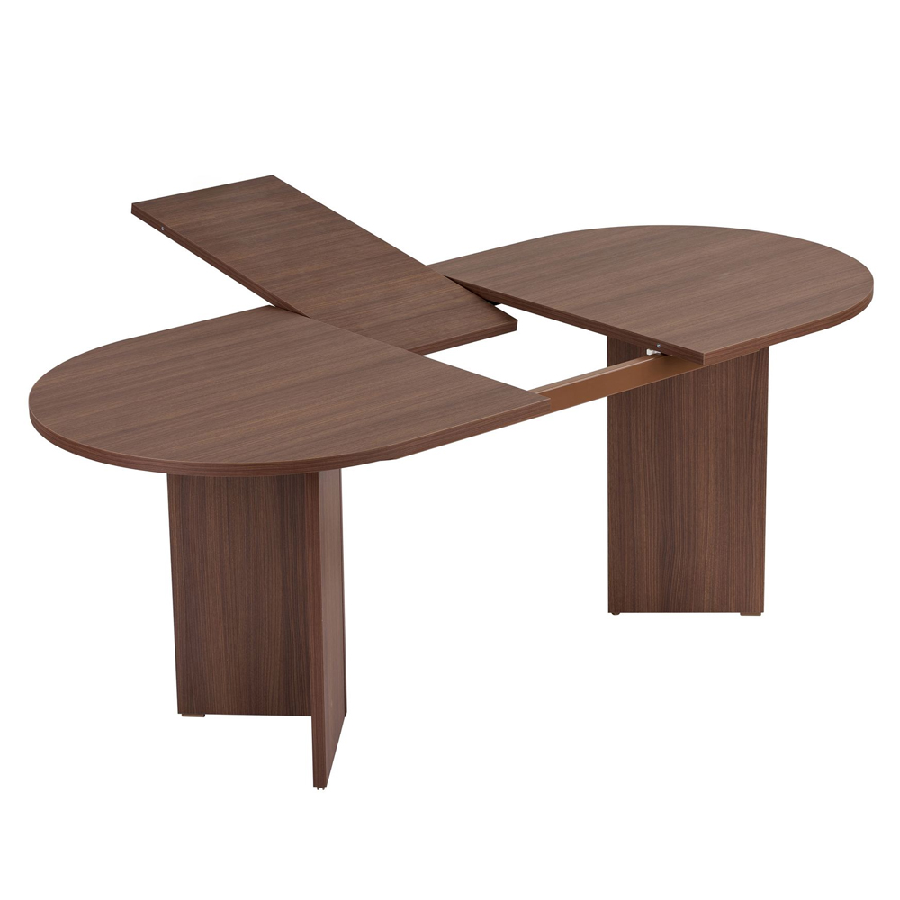 Soreno Oval Wooden Extending Dining Table in Walnut