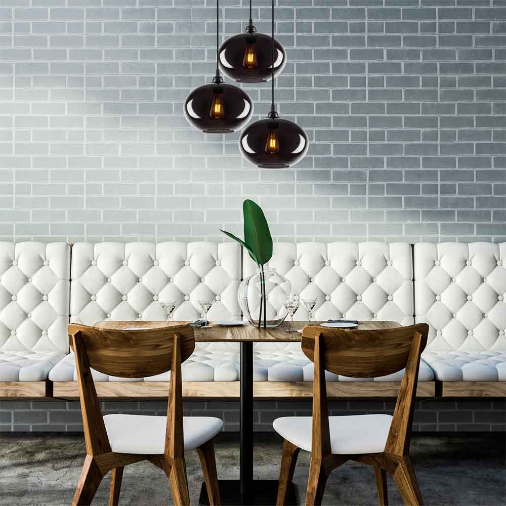 Sormel 3 Light Glass Drop Ceiling Pendant Light in Black