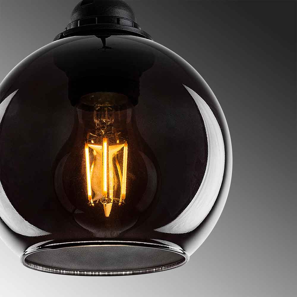 Sormel 5 Light Glass Ceiling Pendant Light in Black