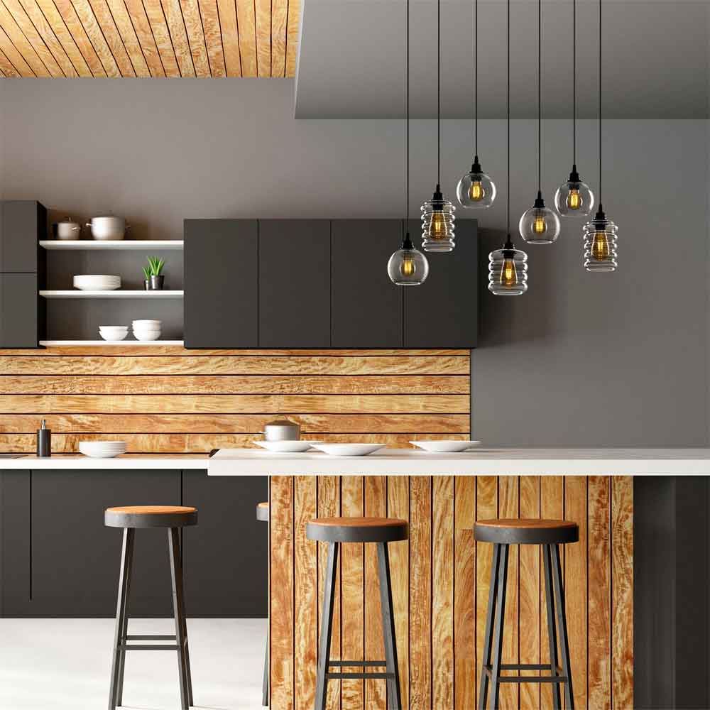 Sormel 7 Light Glass Cluster Light in Black