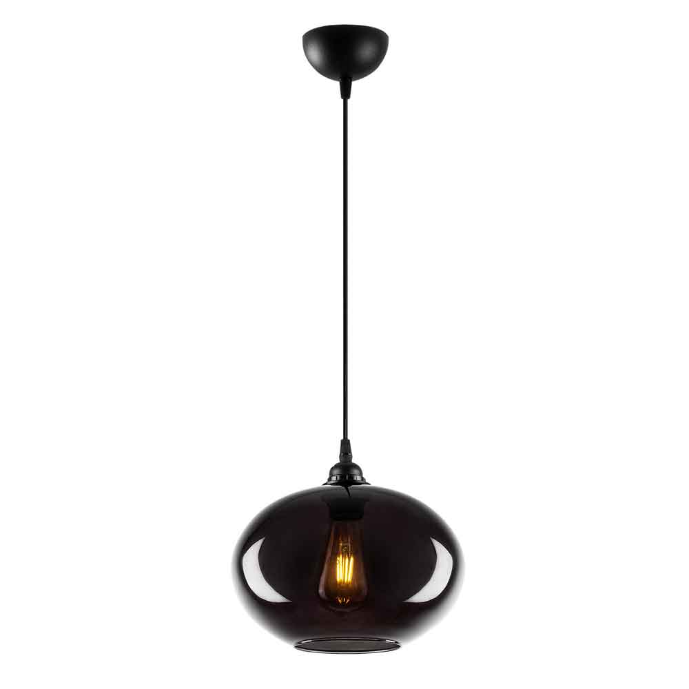 Sormel Large Glass Ceiling Pendant Light in Black