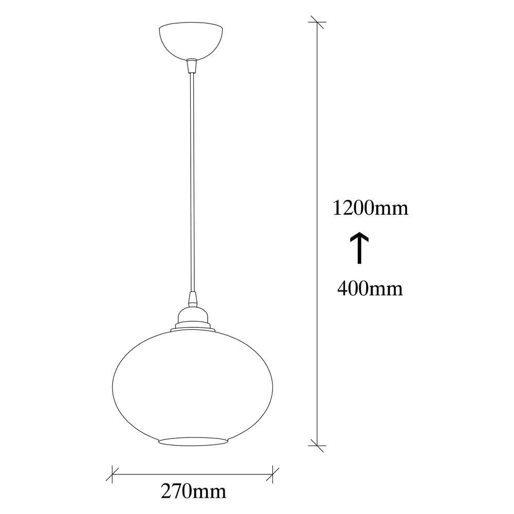 Sormel Large Glass Ceiling Pendant Light in Black