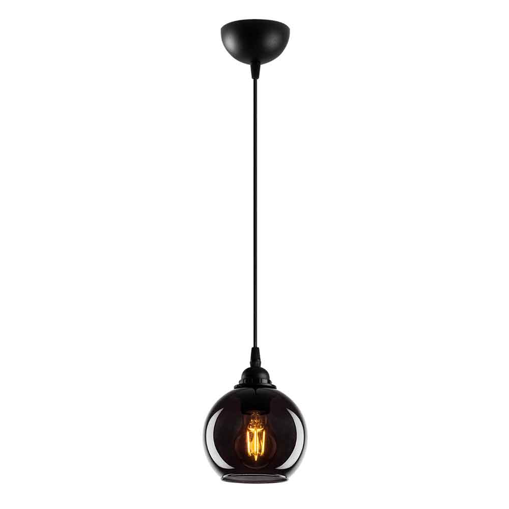 Sormel Small Glass Ceiling Pendant Light in Black