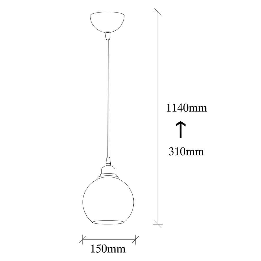 Sormel Small Glass Ceiling Pendant Light in Black
