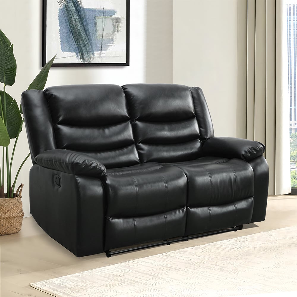 Read more about Sorreno bonded leather recliner 2 seater sofa in black
