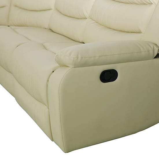 Sorreno Bonded Leather Recliner Corner Sofa In Ivory