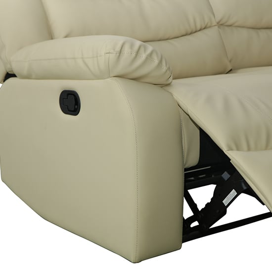 Sorreno Bonded Leather Recliner Corner Sofa In Ivory