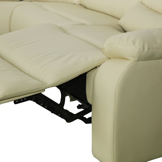 Sorreno Bonded Leather Recliner Corner Sofa In Ivory