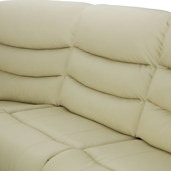 Sorreno Bonded Leather Recliner Corner Sofa In Ivory