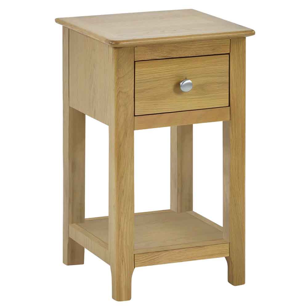 Sorrento Wooden Bedside Cabinet with 1 Drawer in Oak