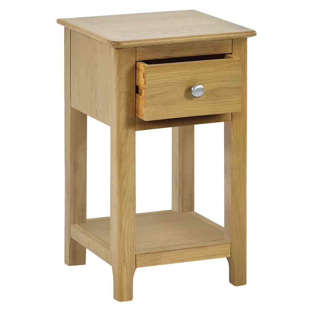 Sorrento Wooden Bedside Cabinet with 1 Drawer in Oak