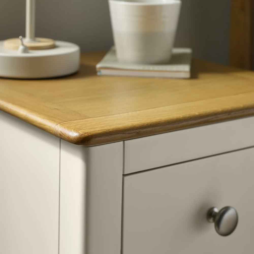Sorrento Wooden Bedside Cabinet with 1 Drawer in Taupe