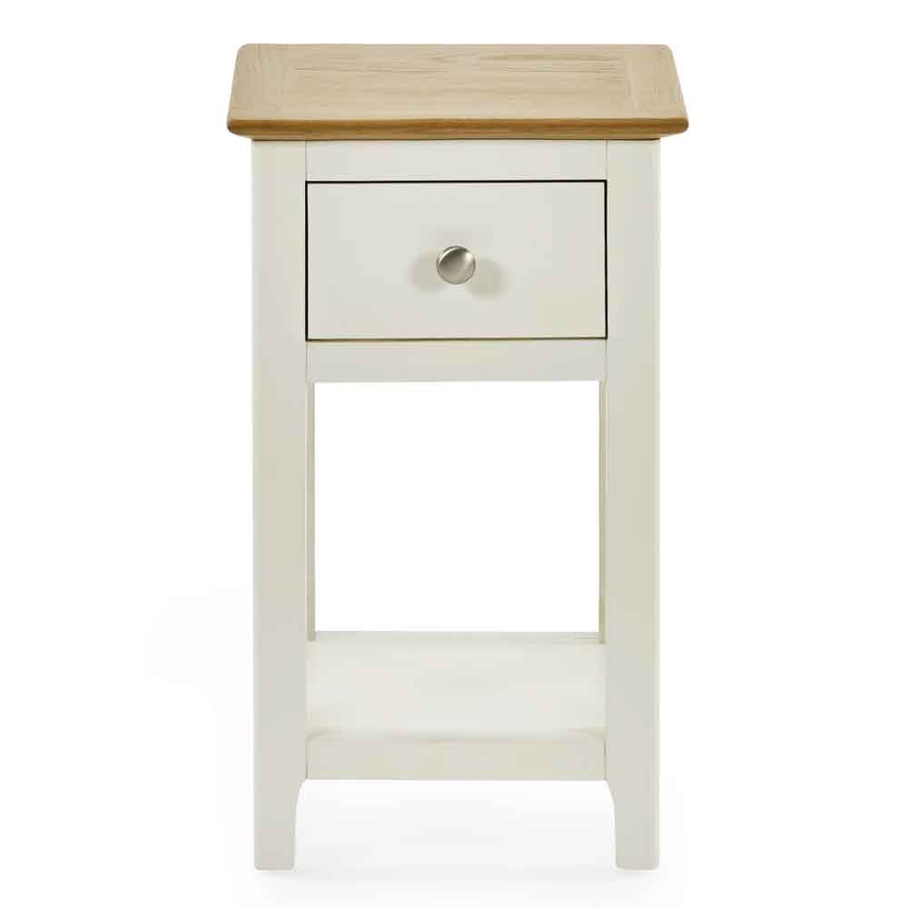 Sorrento Wooden Bedside Cabinet with 1 Drawer in White and Oak
