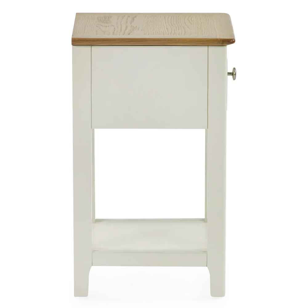 Sorrento Wooden Bedside Cabinet with 1 Drawer in White and Oak