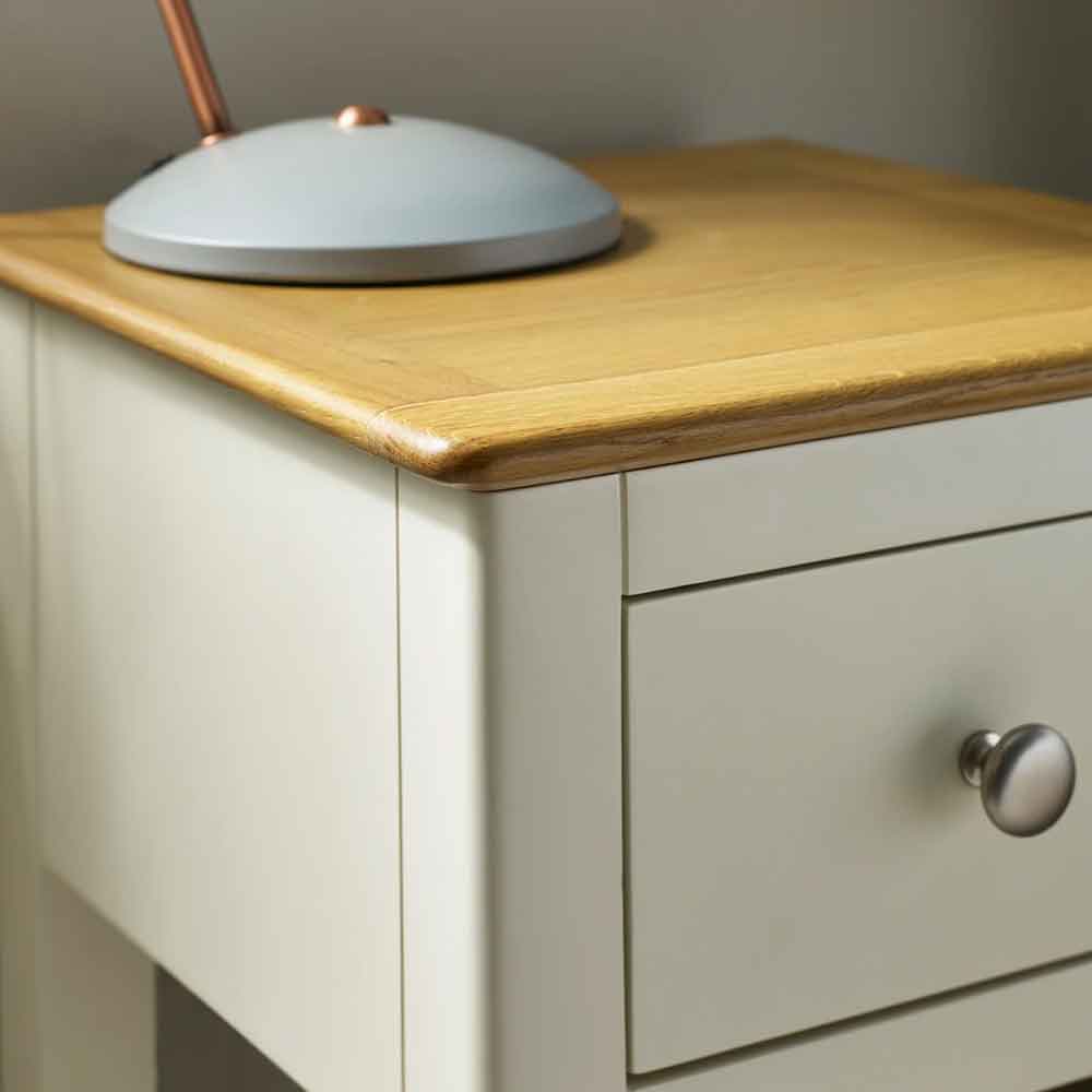 Sorrento Wooden Bedside Cabinet with 1 Drawer in White and Oak