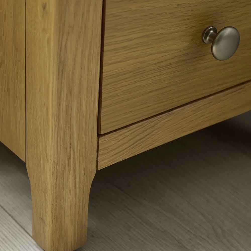 Sorrento Wooden Bedside Cabinet with 3 Drawers in Oak