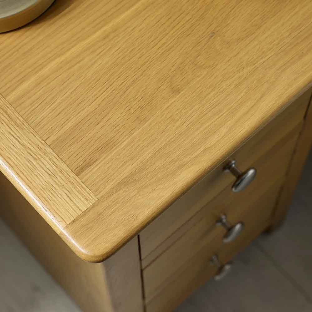 Sorrento Wooden Bedside Cabinet with 3 Drawers in Oak