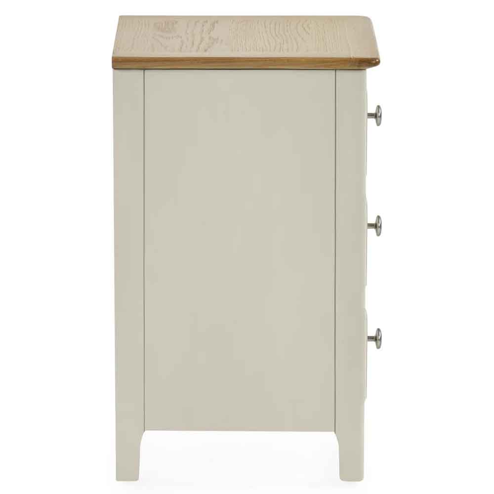 Sorrento Wooden Bedside Cabinet with 3 Drawers in Taupe