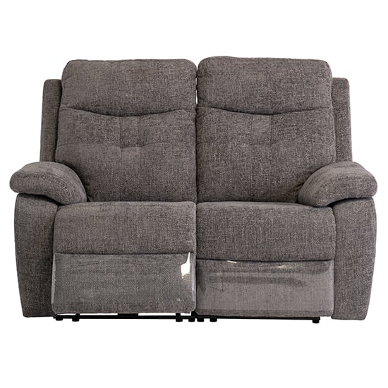 Product photograph of Sotra Fabric Electric Recliner 2 Seater Sofa In Graphite from Furniture in Fashion