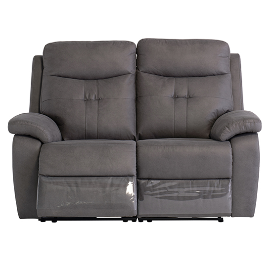 Sotra Fabric Electric Recliner 2 Seater Sofa With USB In Grey