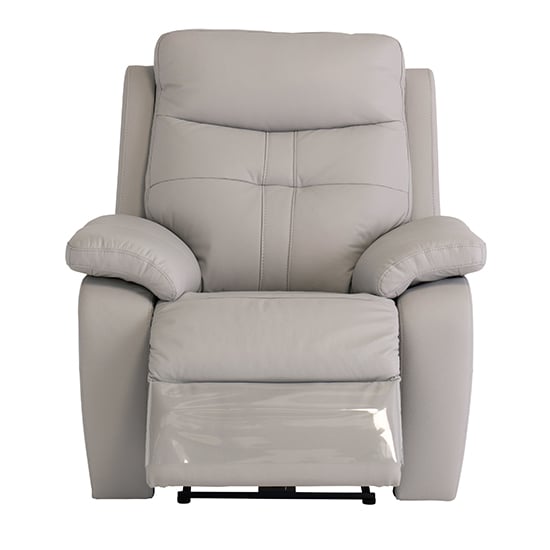 Sotra Fabric Electric Recliner Armchair With USB In Light Grey