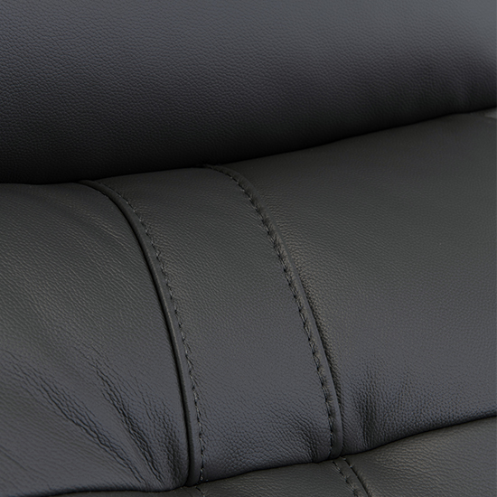 Sotra Faux Leather Electric Recliner Armchair In Charcoal