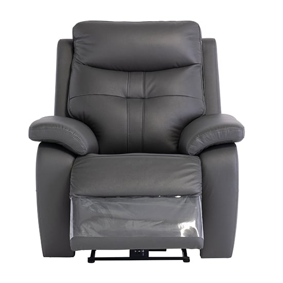 Sotra Faux Leather Electric Recliner Armchair In Charcoal_1
