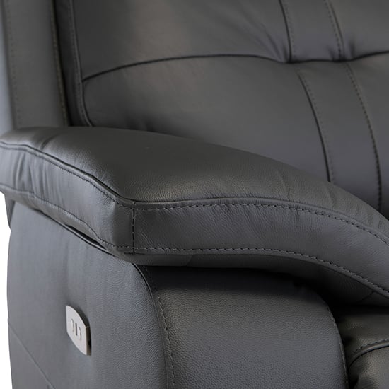 Sotra Faux Leather Electric Recliner 2 Seater Sofa In Charcoal