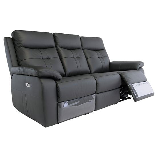 Sotra Faux Leather Electric Recliner 3 Seater Sofa In Charcoal_2