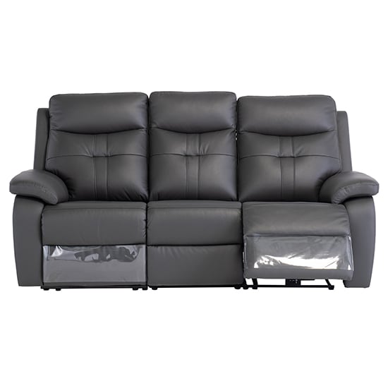 Sotra Faux Leather Electric Recliner 3 Seater Sofa In Charcoal_3