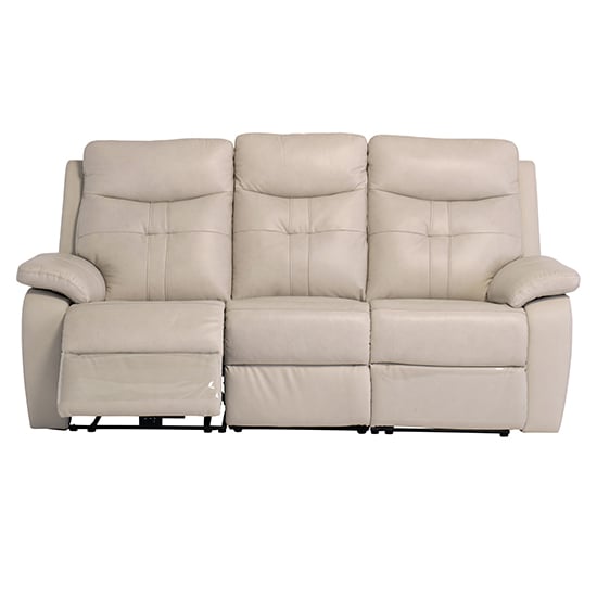 Sotra Faux Leather Electric Recliner 3 Seater Sofa In Stone_3