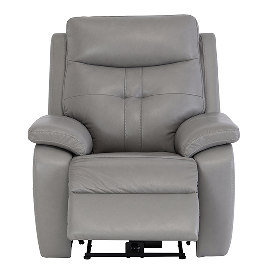 Sotra Faux Leather Electric Recliner Armchair In Grey_4