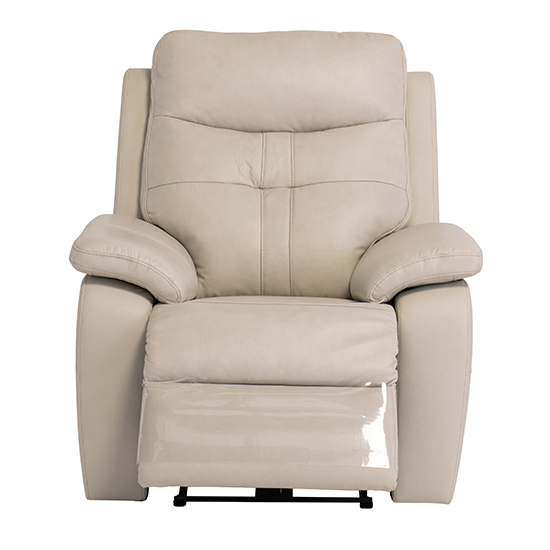 Sotra Faux Leather Electric Recliner Armchair In Stone