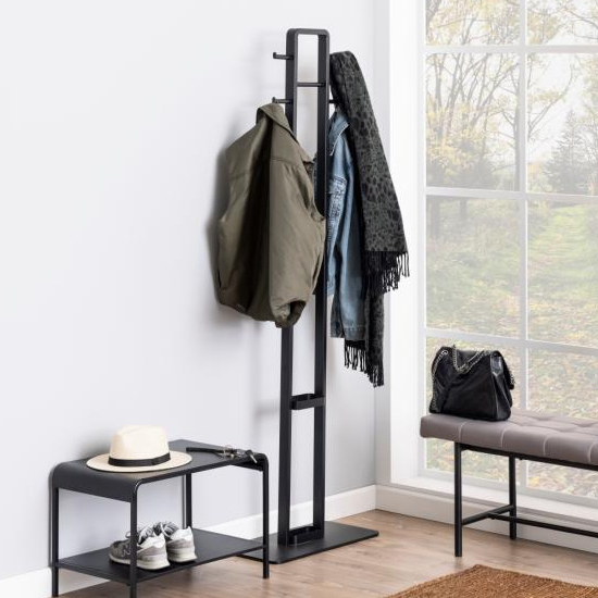 Southaven Metal 4 Hooks Coat Rack In Matt Black