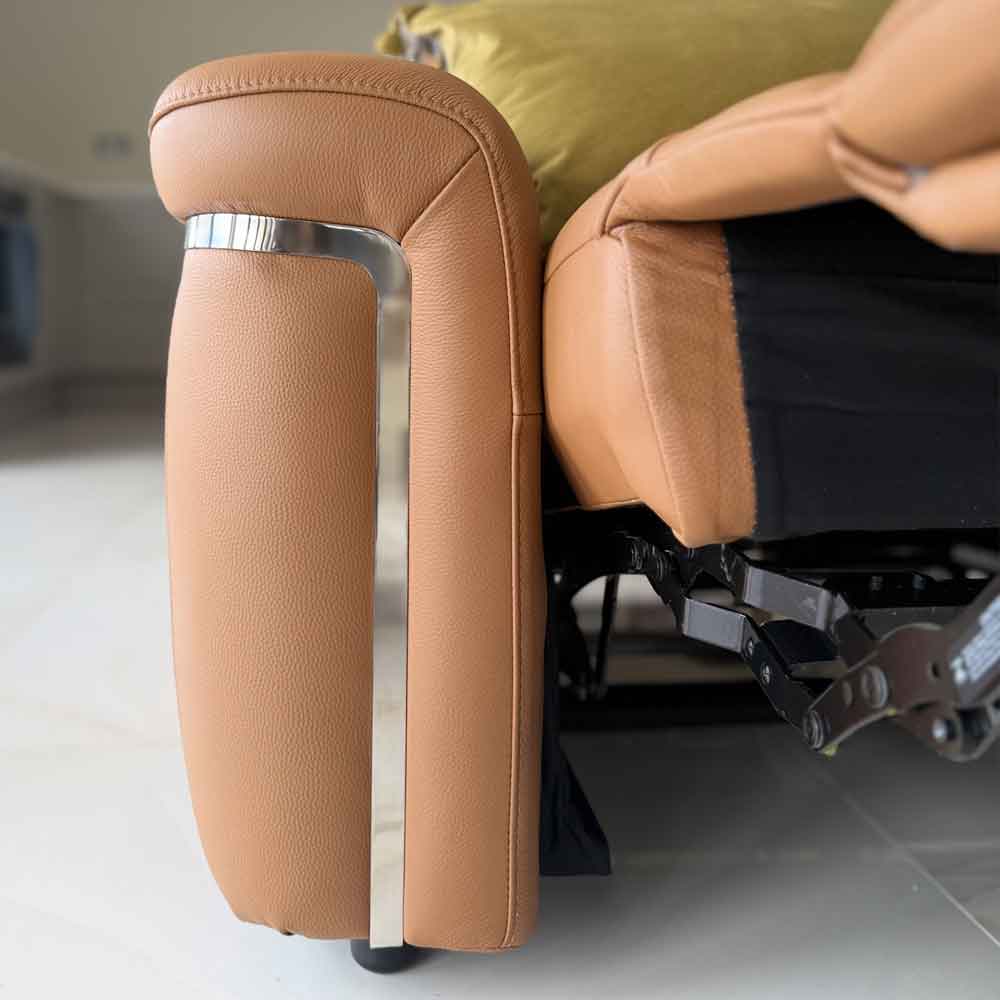 Southwark Leather Recliner 1 Seater Sofa In Tan