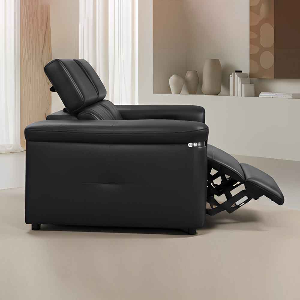 Southwark Leather Recliner 2 Seater Sofa In Black
