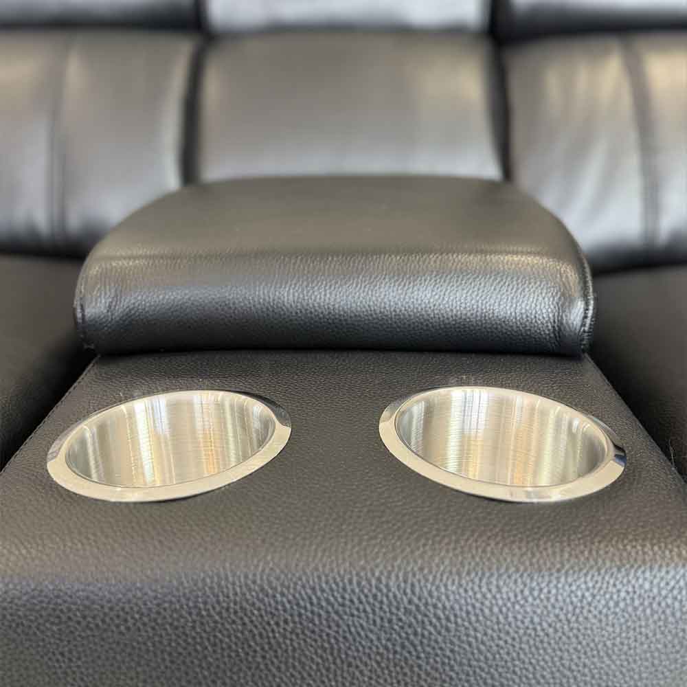 Southwark Leather Recliner 2 Seater Sofa In Black
