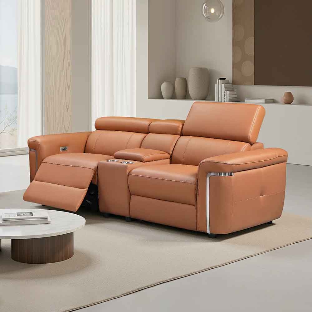 Southwark Leather Recliner 2 Seater Sofa In Tan