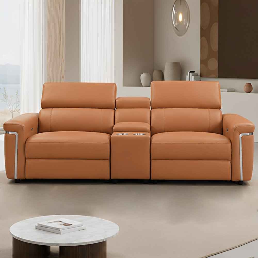 Southwark Leather Recliner 2 Seater Sofa In Tan